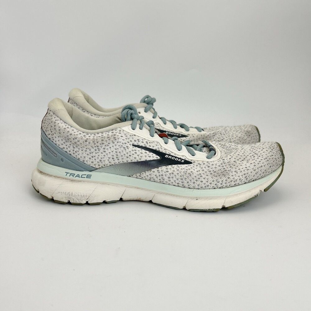 Brooks Trace 1 Running Shoes Womens Sz 8.5 White/Gray Athletic Sneakers